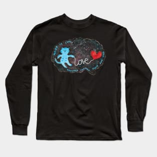 Grief Is Love Blue Cat Galaxy Brain Long Sleeve T-Shirt